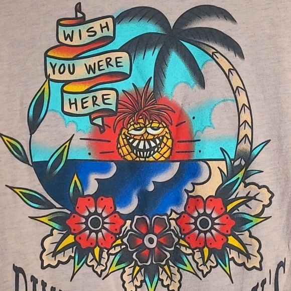 Pineapple Willy's Panama City Beach Florida Traditional Tattoo Print Tee Tshirt - Picture 8 of 15